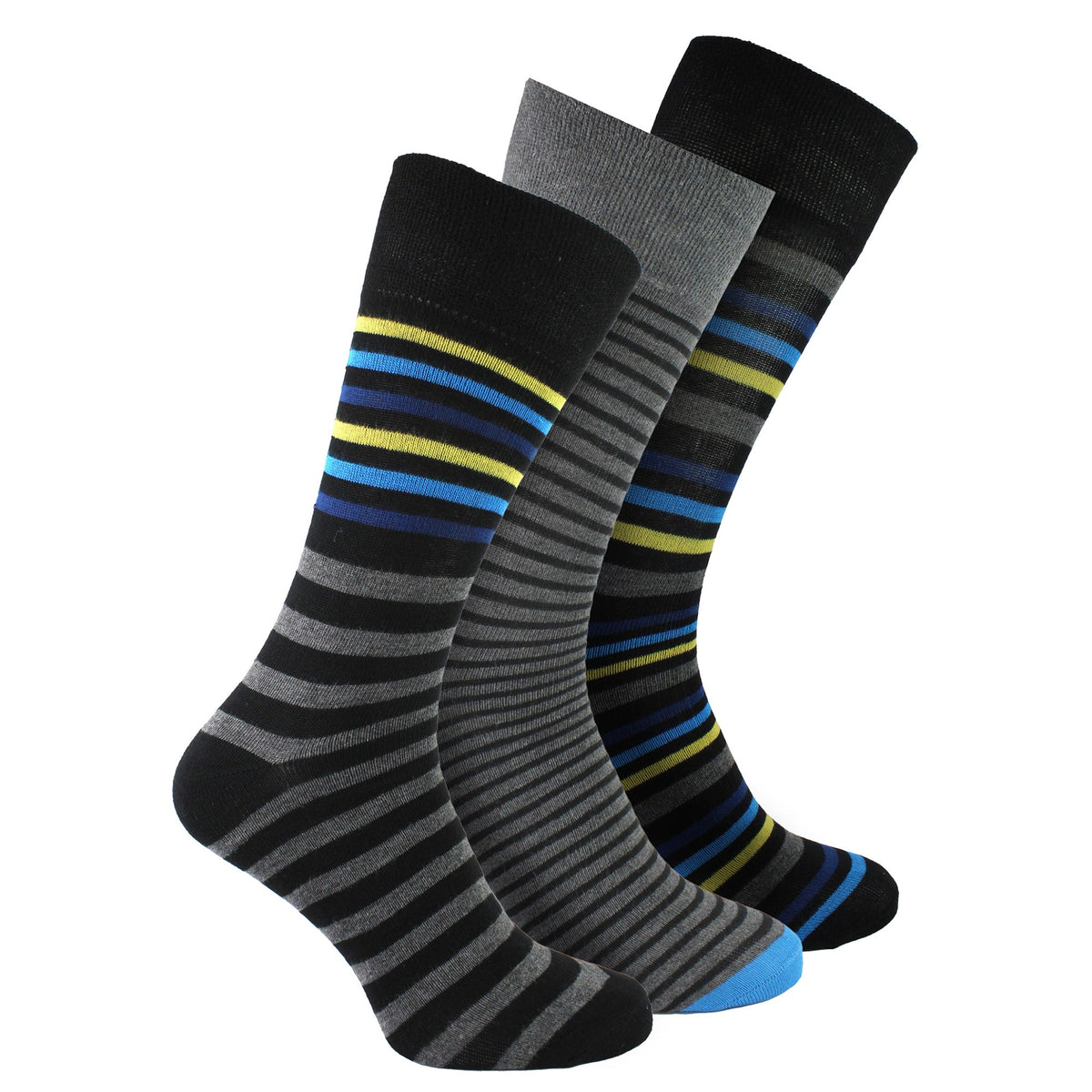 12 Pack Mens Non Elastic Striped Soft Breathable Bamboo Socks