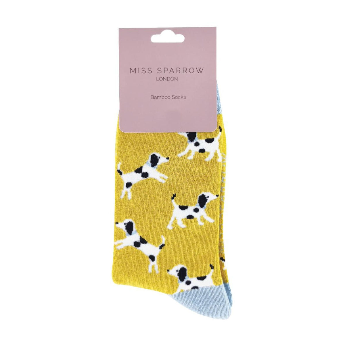 1 Pack Ladies Novelty Yellow Dalmatian Bamboo Socks