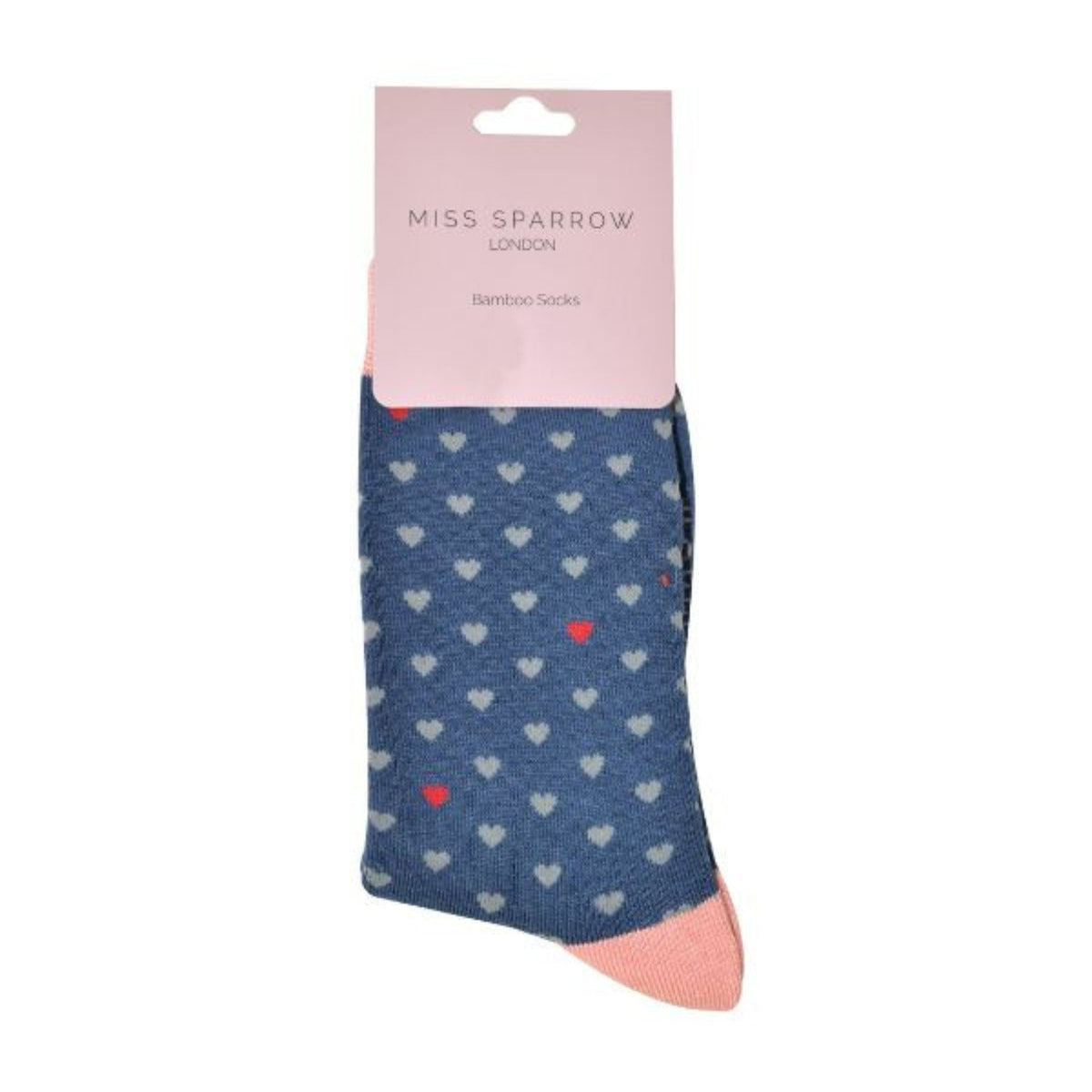 1 Pack Ladies Novelty Navy Heart Bamboo Socks