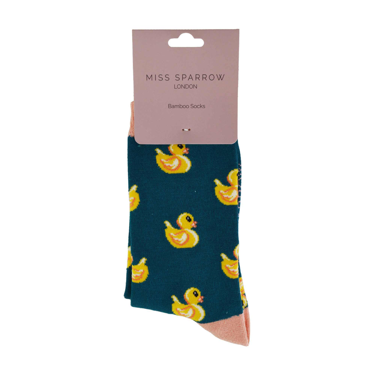 1 Pack Ladies Novelty Teal Rubber Duck Bamboo Socks