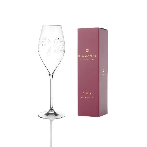 Diamante Prosecco Glass "It's Time to Celebrate" - In Gift Box