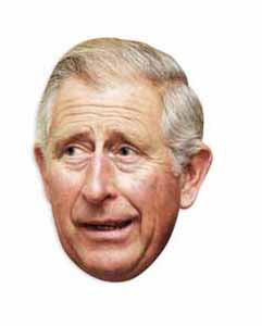 SMP156 Prince Charles  British Royals Six Pack Cardboard Face Masks With Tabs and Elastic