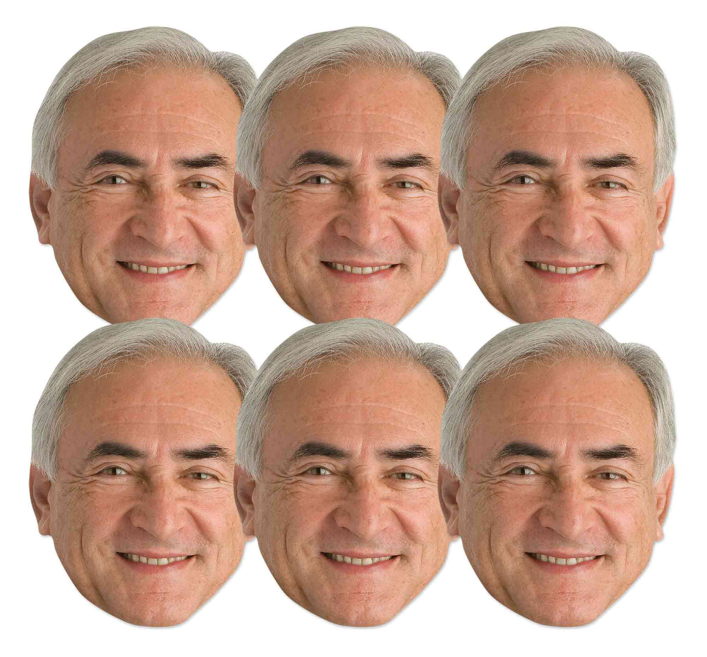 SMP402  Dominique Strauss-Kahn Politicians Six Pack Cardboard Face Masks With Tabs and Elastic