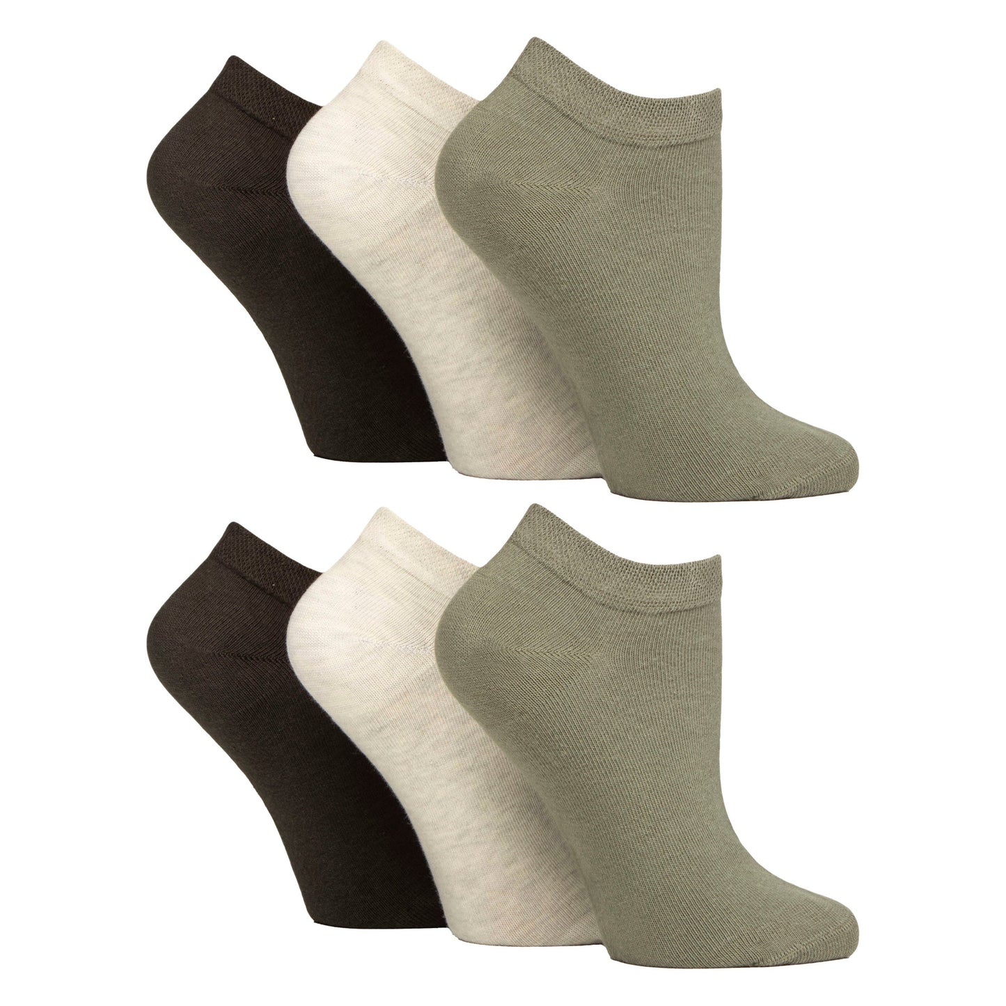 6 Pack Diabetic Trainer Socks for Women | Extra Wide Ankle Socks