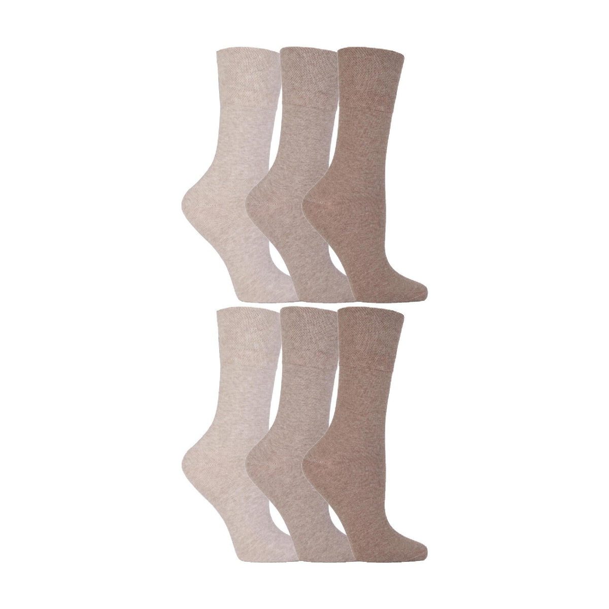 6 Pack Ladies Non Elastic Soft Top Cotton Diabetic Socks