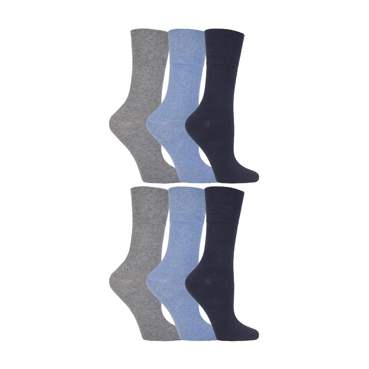 6 Pack Ladies Non Elastic Soft Top Cotton Diabetic Socks