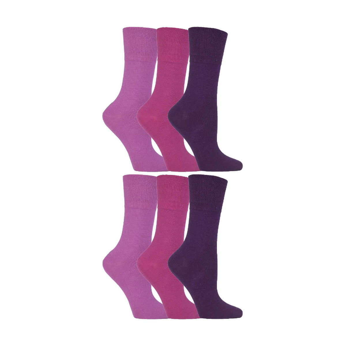 6 Pack Ladies Non Elastic Soft Top Cotton Diabetic Socks