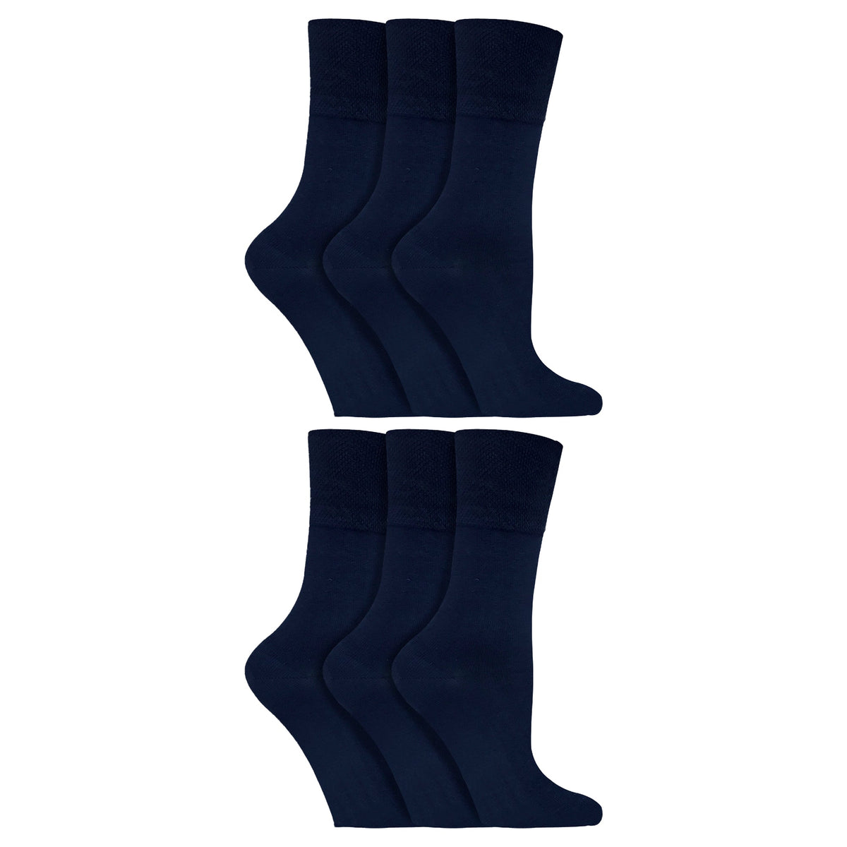 6 Pack Ladies Non Elastic Soft Top Cotton Diabetic Socks