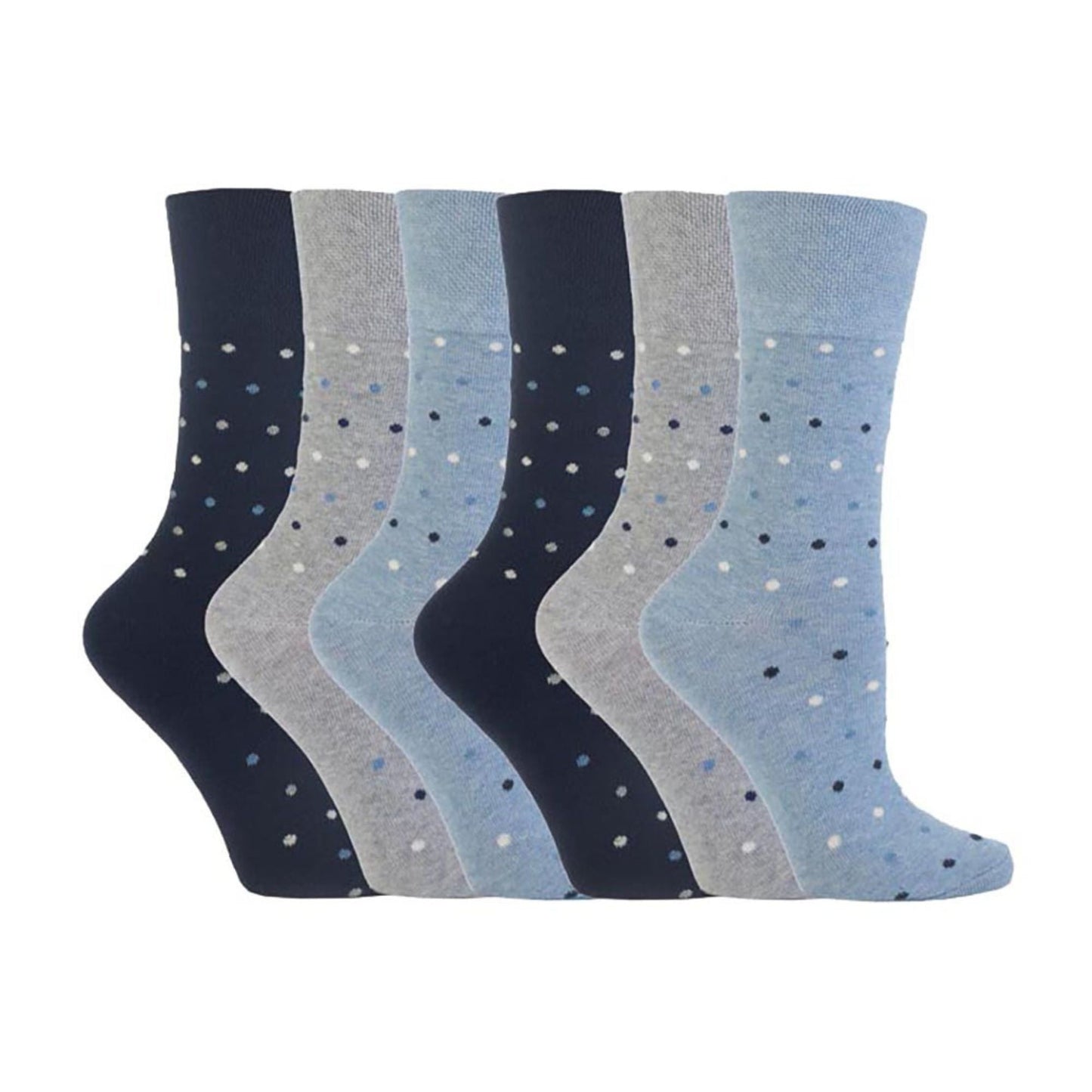 6 Pack Ladies Non Elastic Patterned Cotton Socks for Poor Circulation