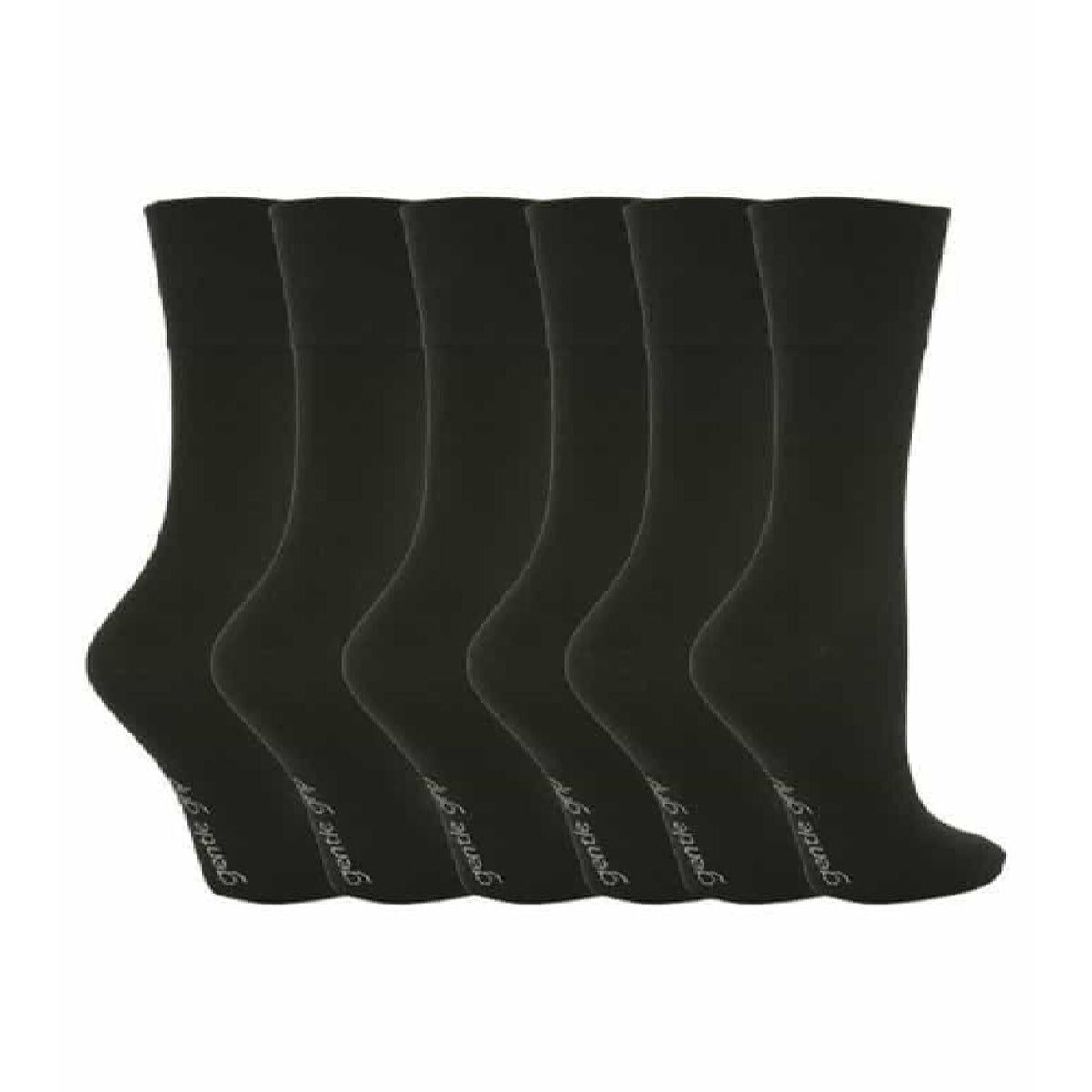 6 Pack Ladies Non Elastic Plain Coloured Cotton Socks