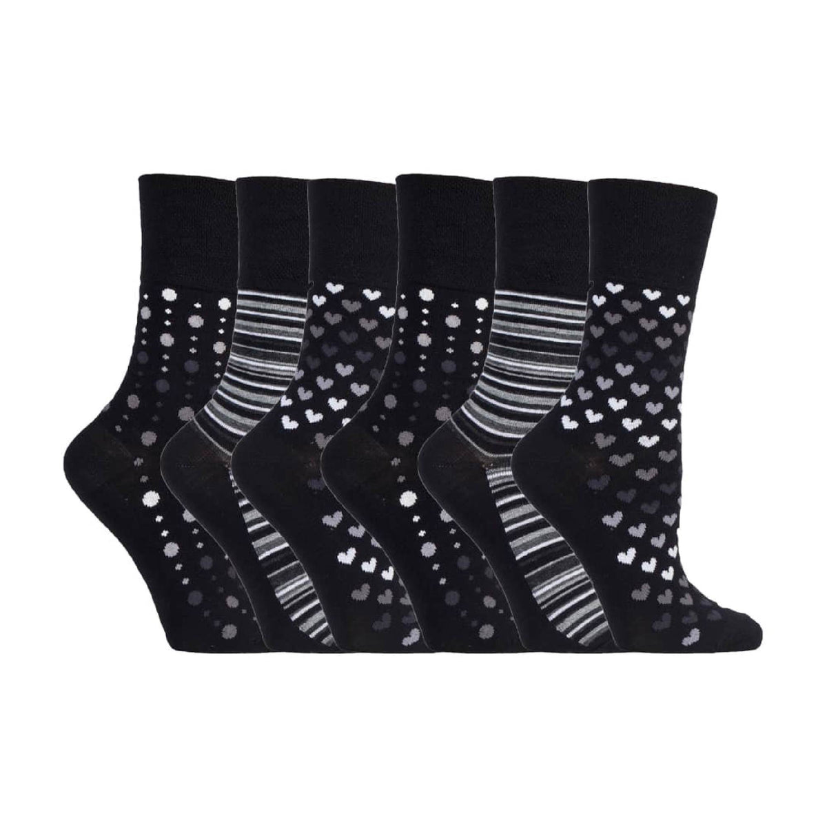 6 Pack Ladies Non Elastic Loose Top Bamboo Socks