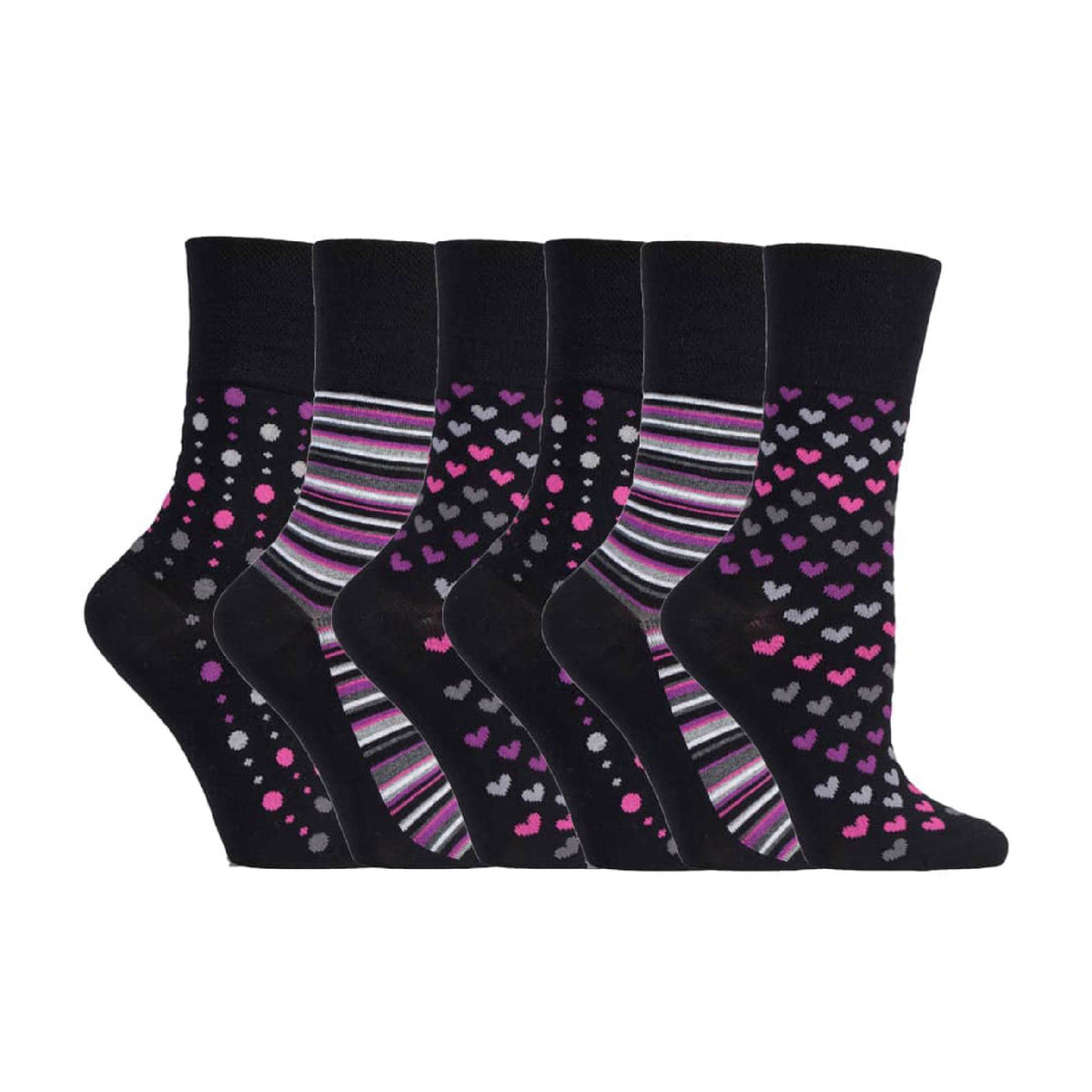 6 Pack Ladies Non Elastic Loose Top Bamboo Socks