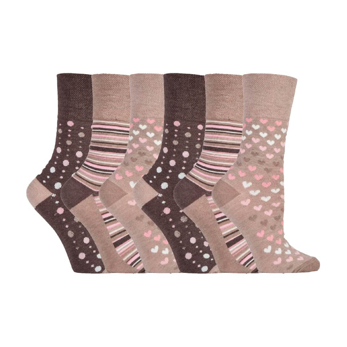6 Pack Ladies Non Elastic Loose Top Bamboo Socks