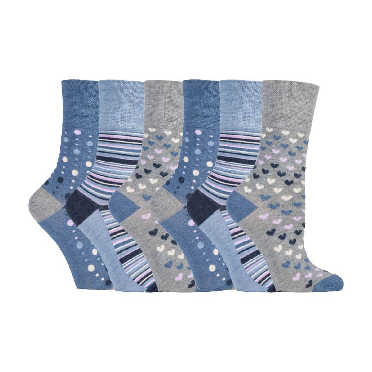 6 Pack Ladies Non Elastic Loose Top Bamboo Socks