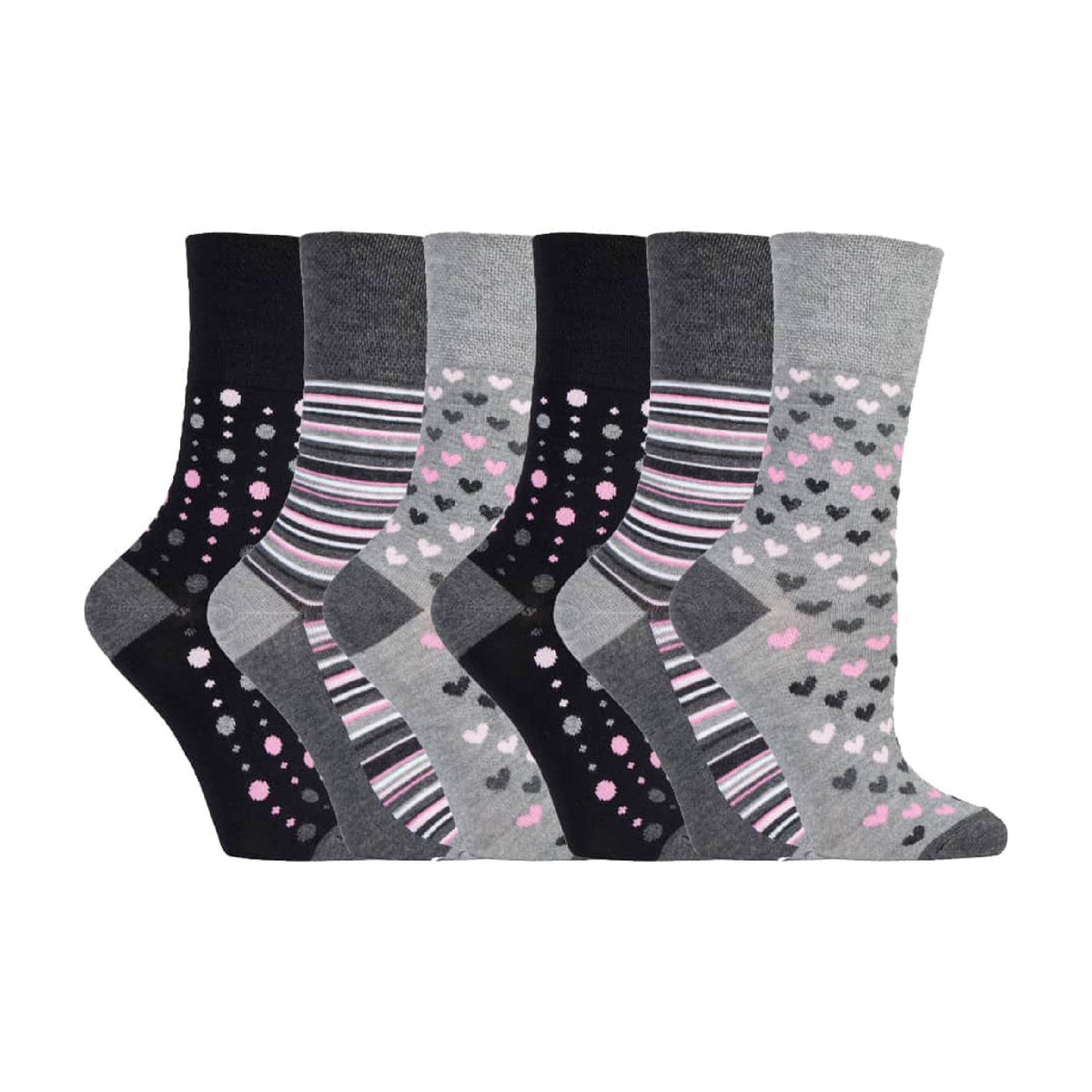 6 Pack Ladies Non Elastic Loose Top Bamboo Socks