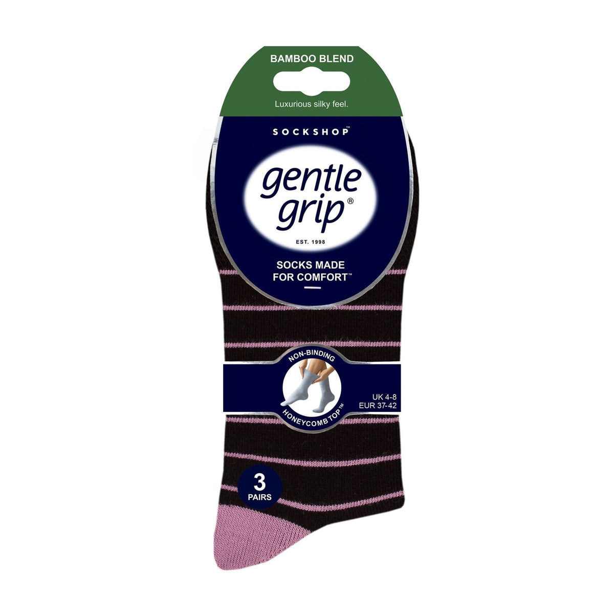 6 Pack Ladies Non Elastic Loose Top Bamboo Socks