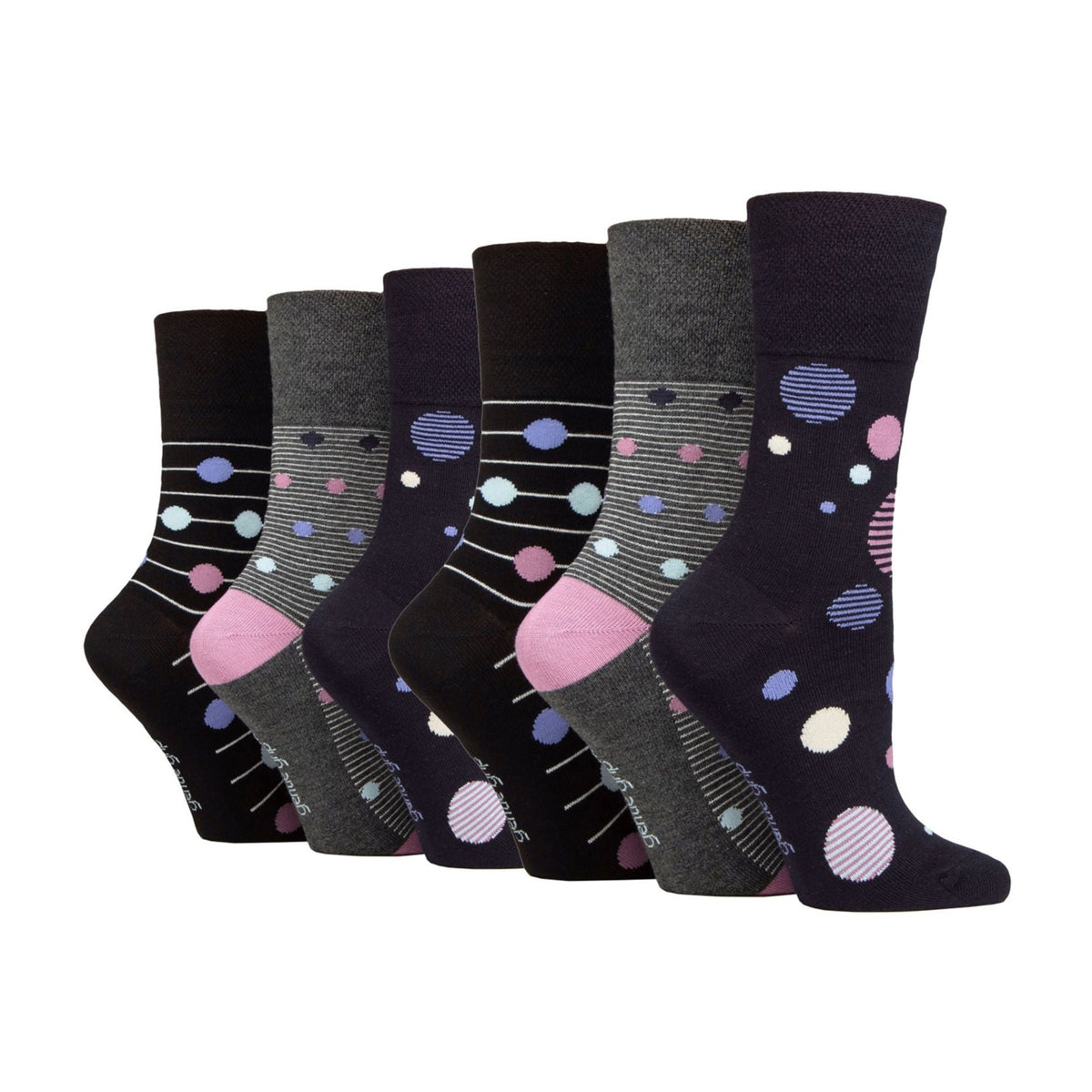 6 Pack Ladies Non Elastic Loose Top Bamboo Socks