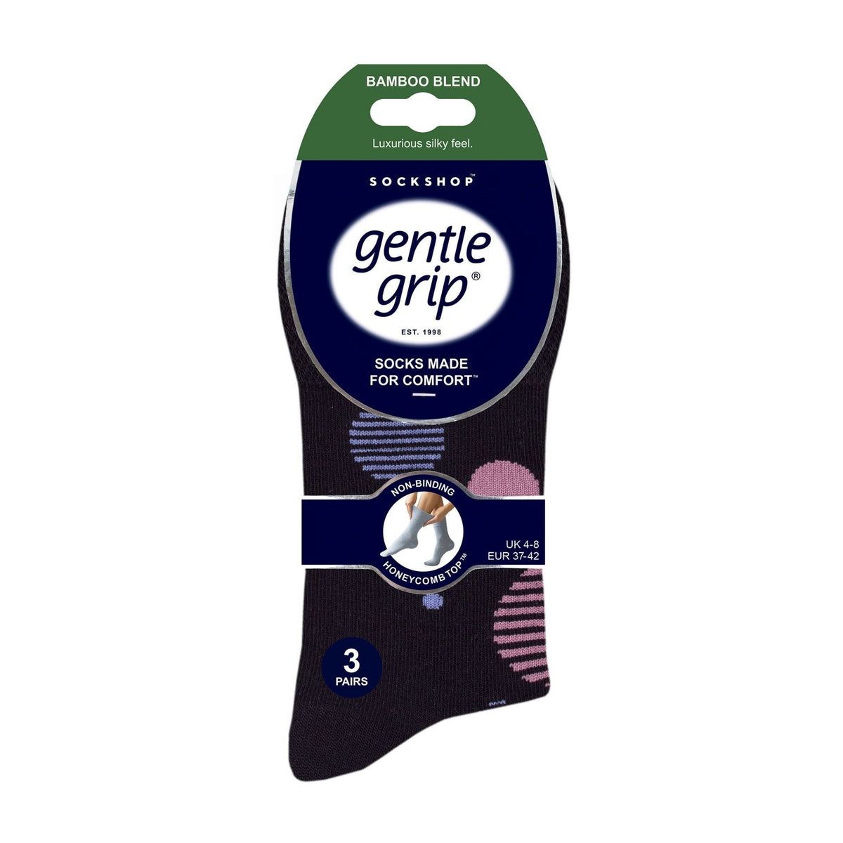 6 Pack Ladies Non Elastic Loose Top Bamboo Socks