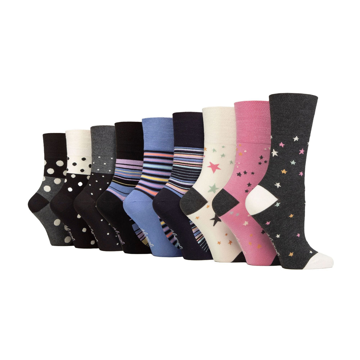 9 Pack Ladies Soft Breathable Bamboo Non Elastic Dress Socks