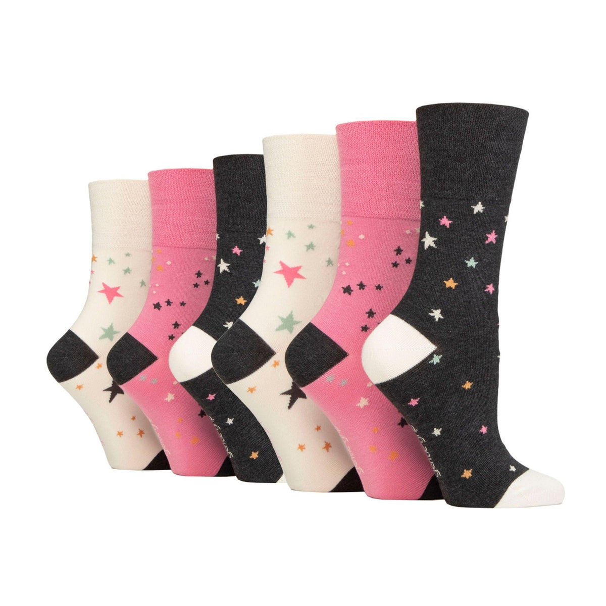6 Pack Ladies Non Elastic Loose Top Bamboo Socks