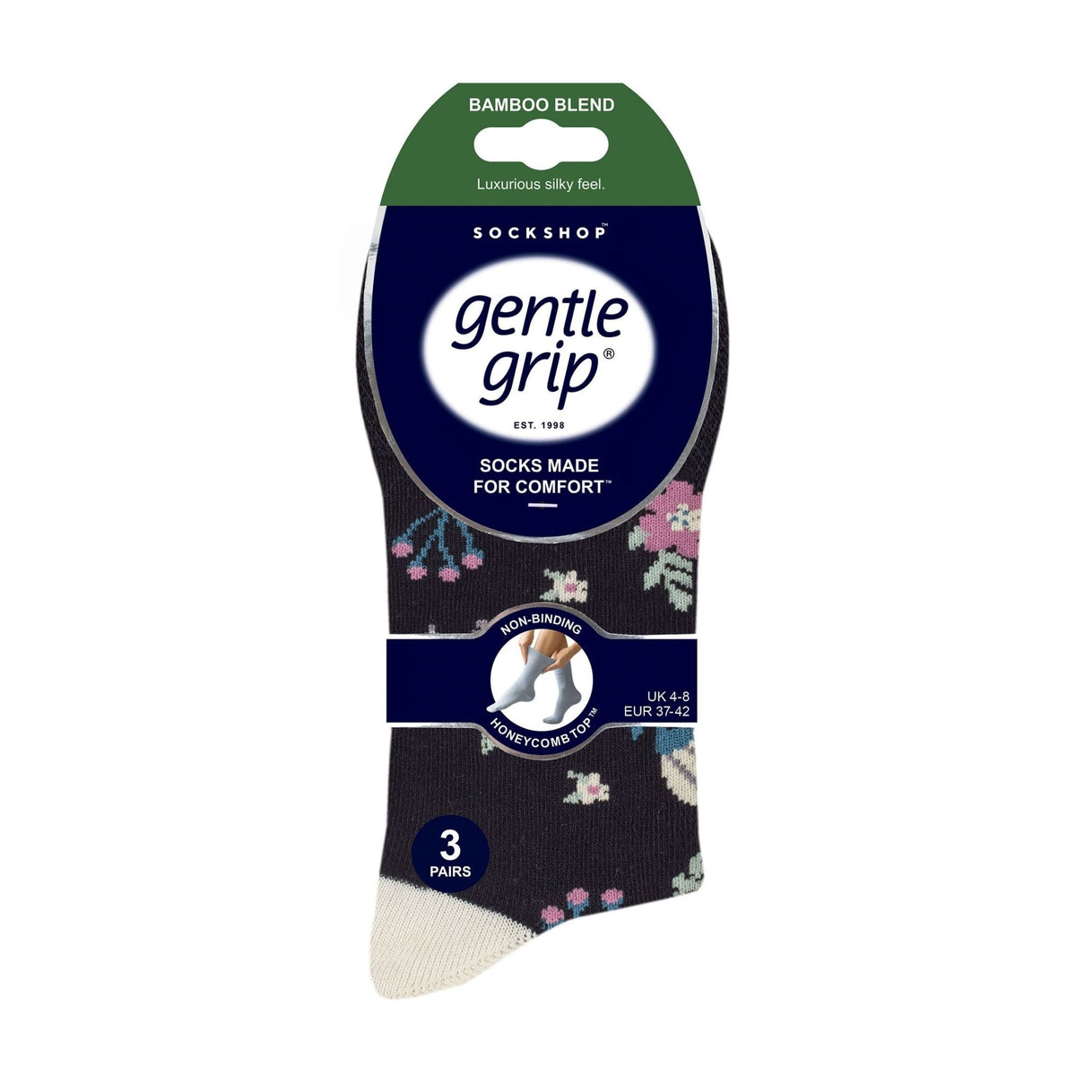6 Pack Ladies Non Elastic Loose Top Bamboo Socks
