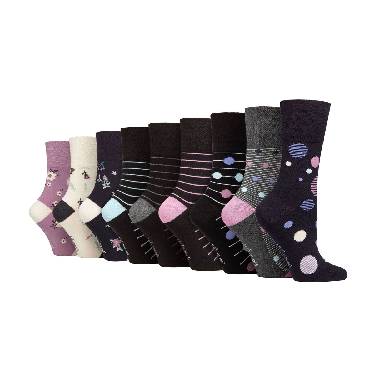 9 Pack Ladies Soft Breathable Bamboo Non Elastic Dress Socks
