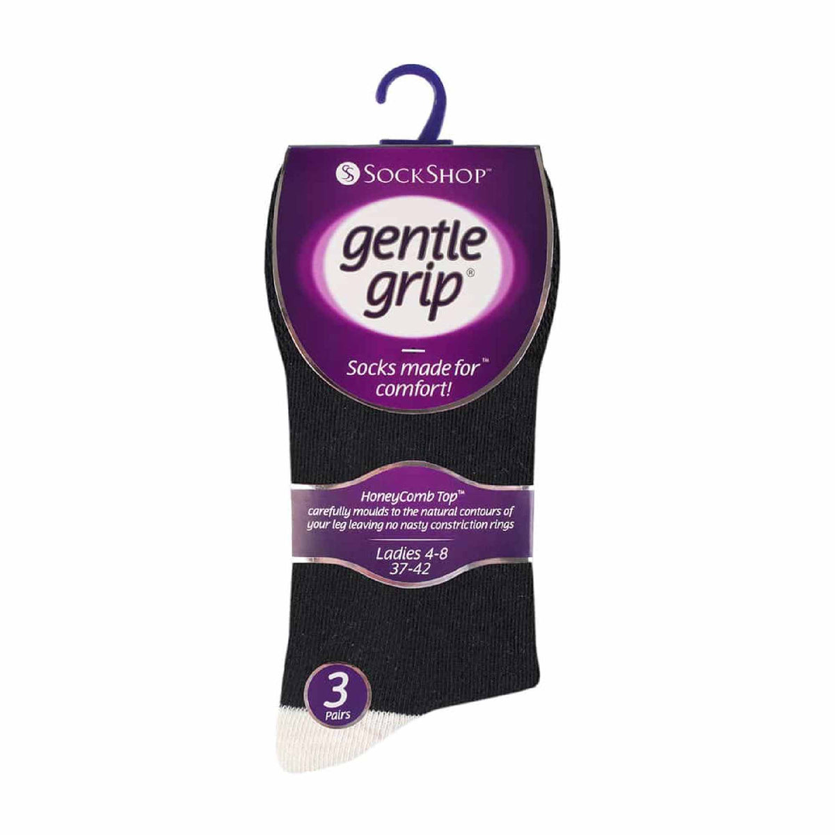 6 Pack Ladies Non Elastic Contrast Heel & Toe Cotton Socks