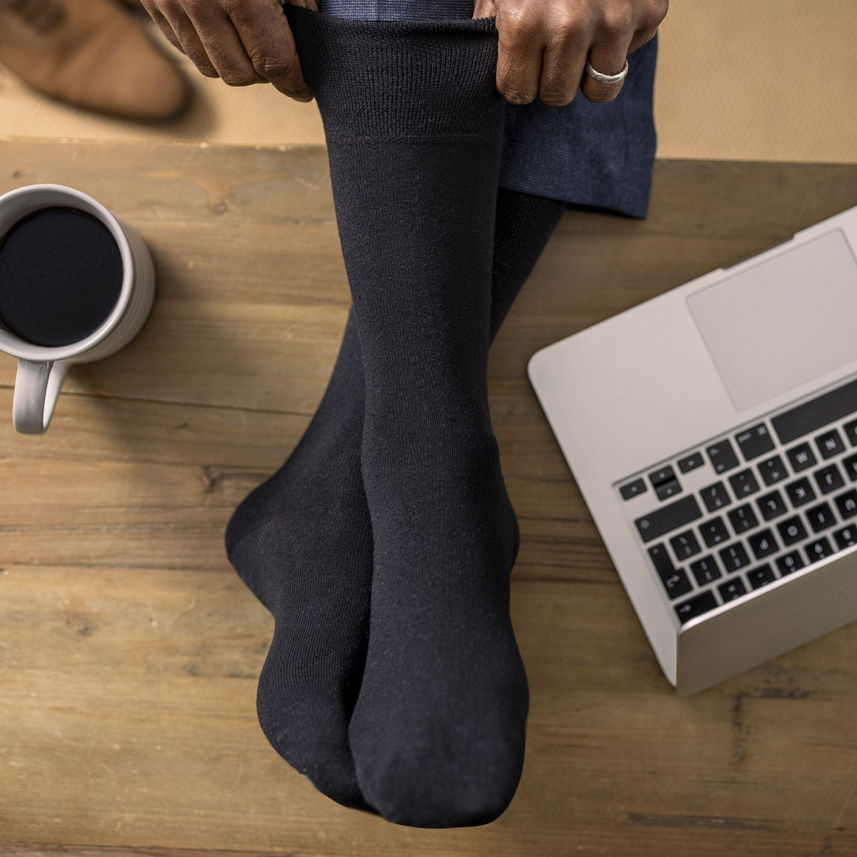 6 Pack Mens Non Elastic Soft Top Cotton Diabetic Socks