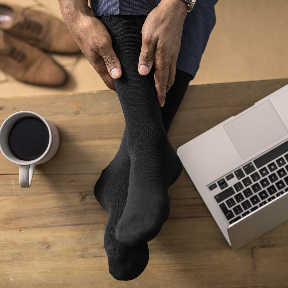 6 Pack Mens Non Elastic Soft Top Cotton Diabetic Socks