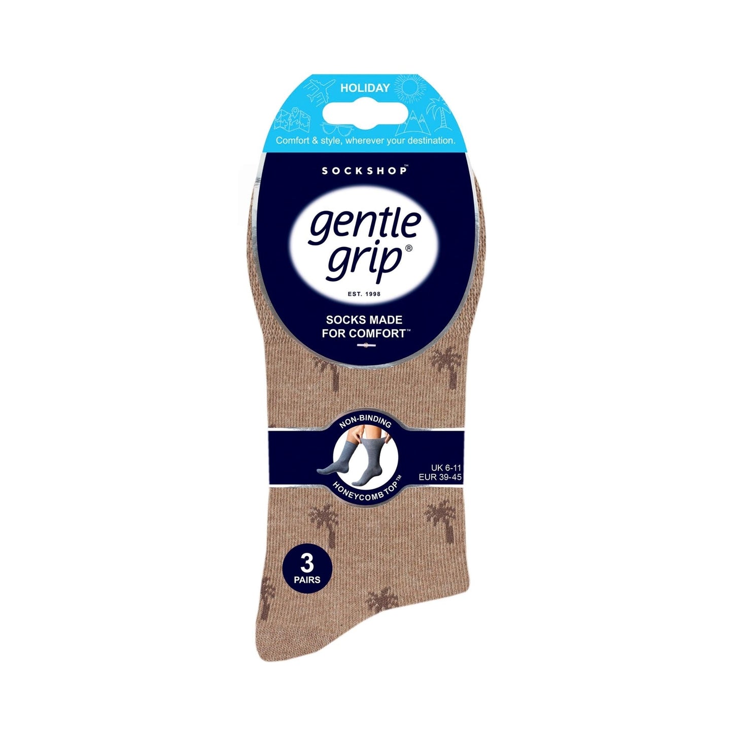 6 Pack Mens Non Elastic Loose Top Patterned Socks