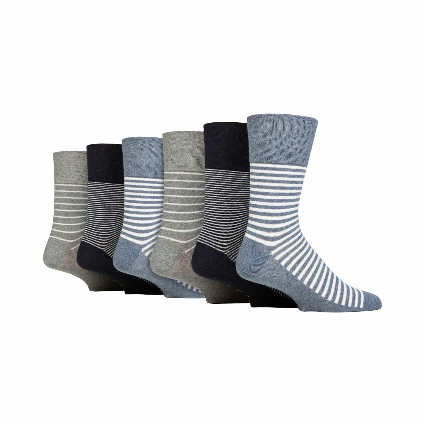 6 Pack Mens Non Elastic Loose Top Patterned Socks