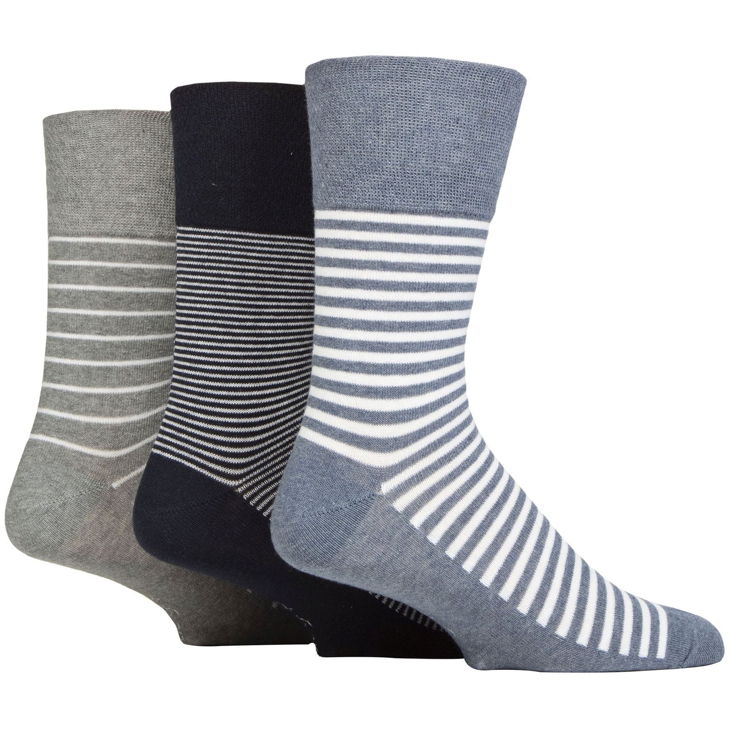 6 Pack Mens Non Elastic Loose Top Patterned Socks