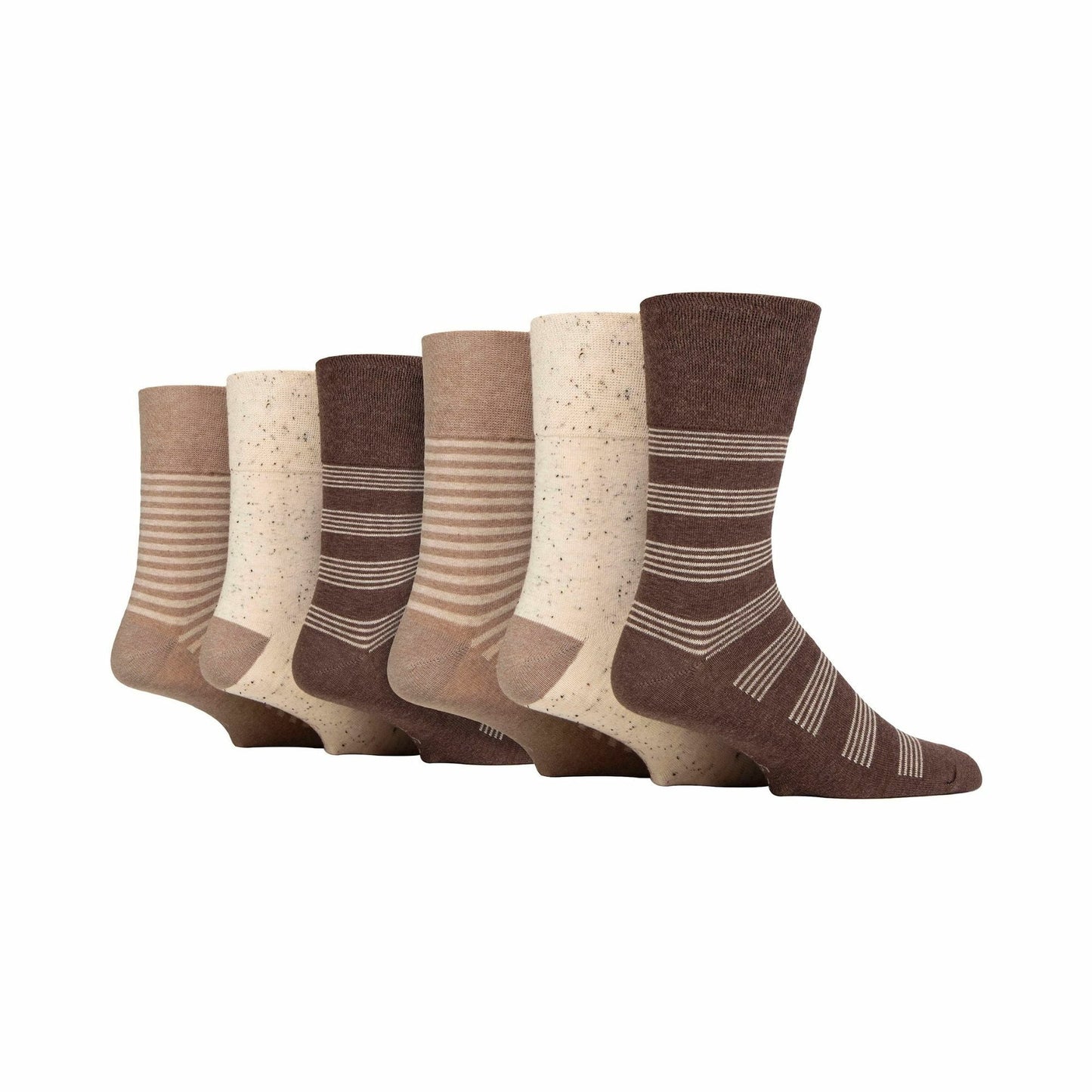 6 Pack Mens Non Elastic Loose Top Patterned Socks