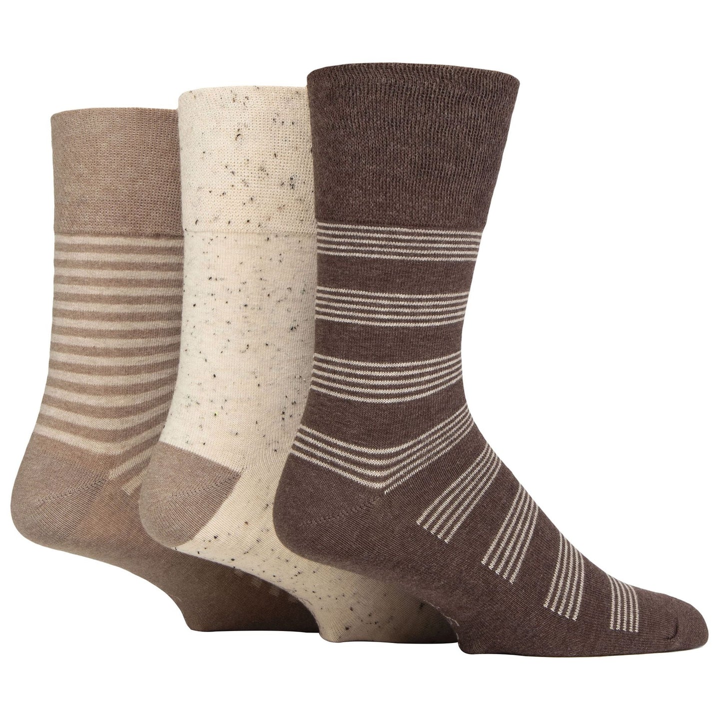 6 Pack Mens Non Elastic Loose Top Patterned Socks