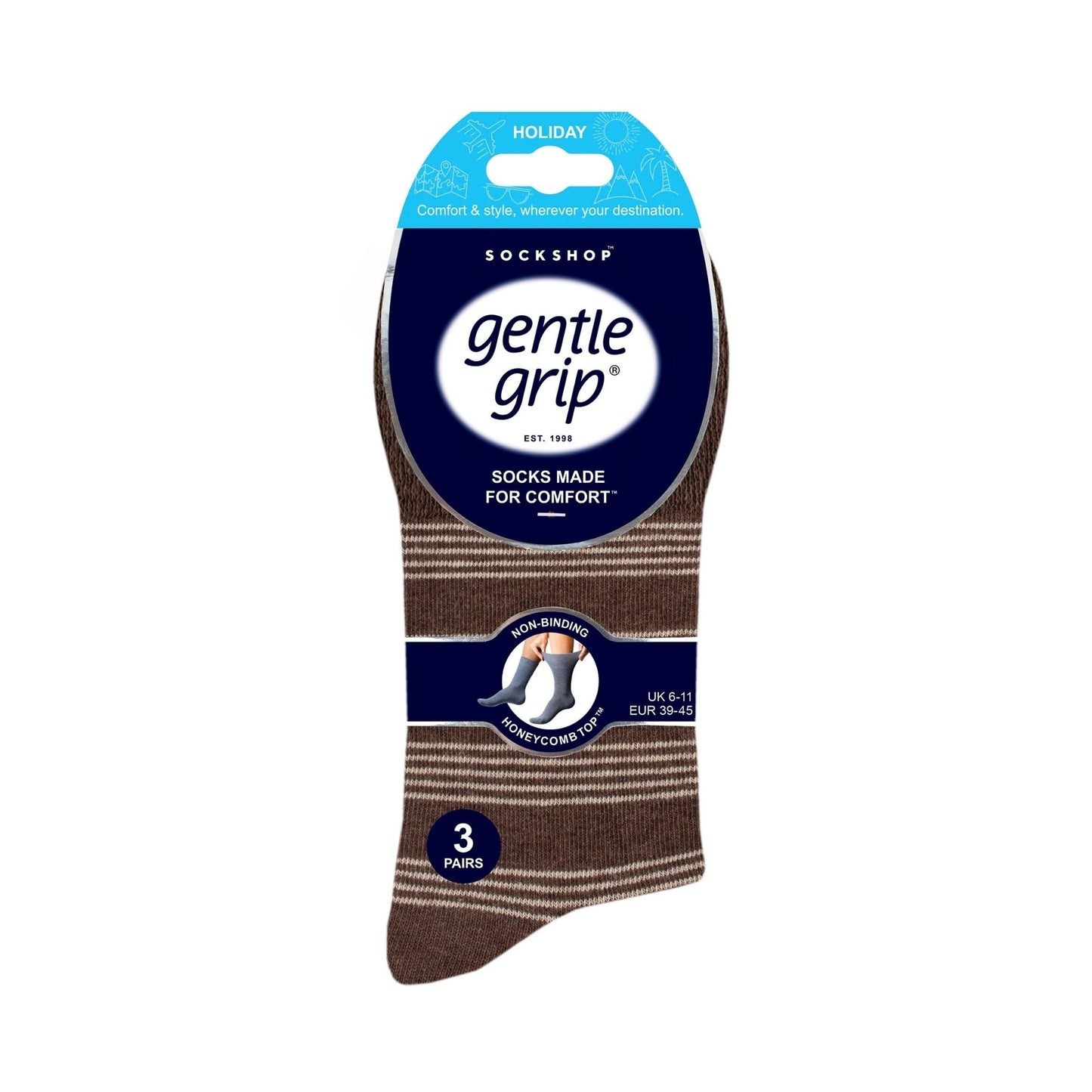 6 Pack Mens Non Elastic Loose Top Patterned Socks
