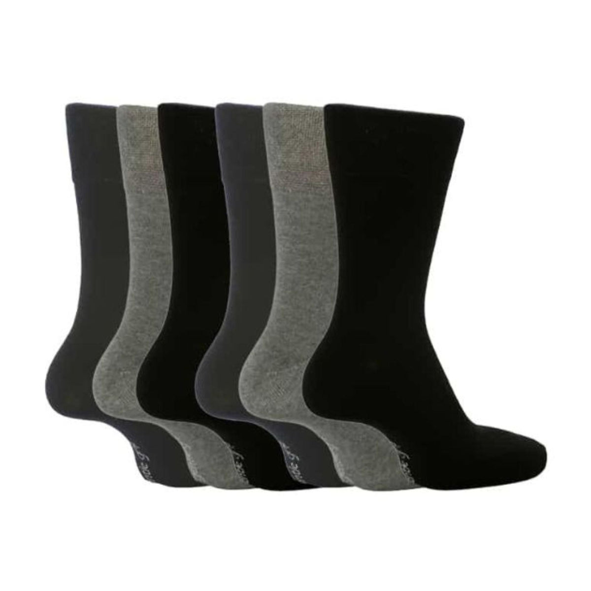 6 Pack Mens Loose Top Plain Coloured Cotton Socks