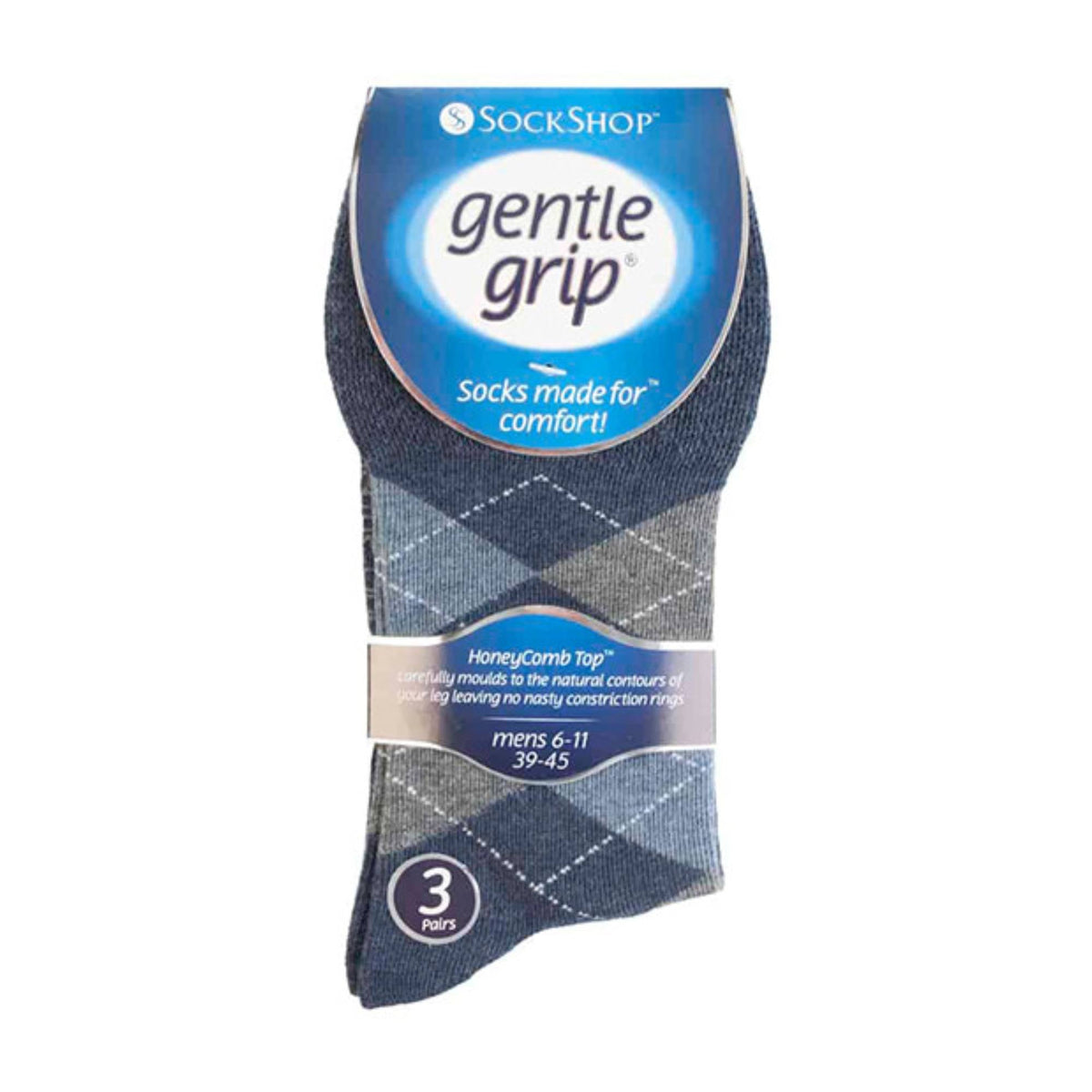 6 Pack Mens Non Elastic Patterned Bigfoot Cotton Socks 12-14 UK
