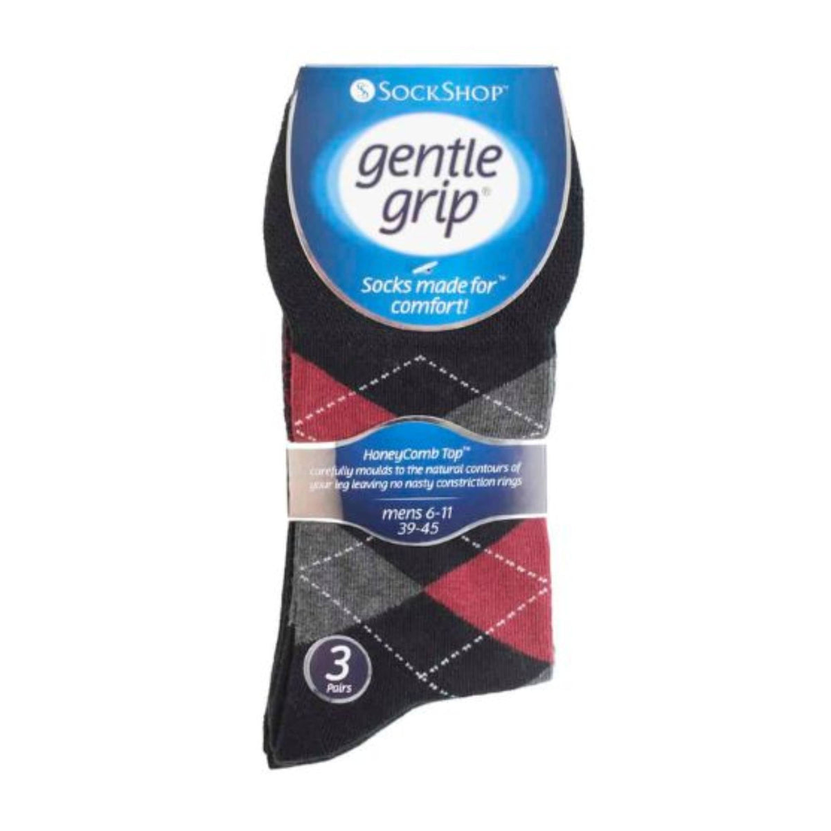 6 Pack Mens Non Elastic Patterned Bigfoot Cotton Socks 12-14 UK
