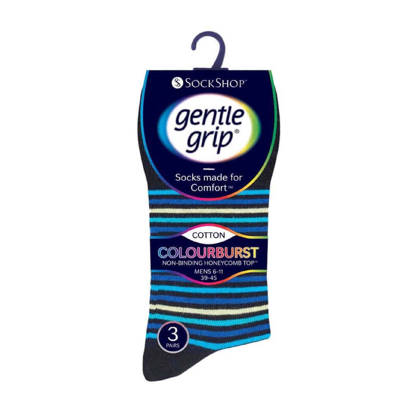 6 Pack Mens Non Elastic Loose Top Patterned Socks