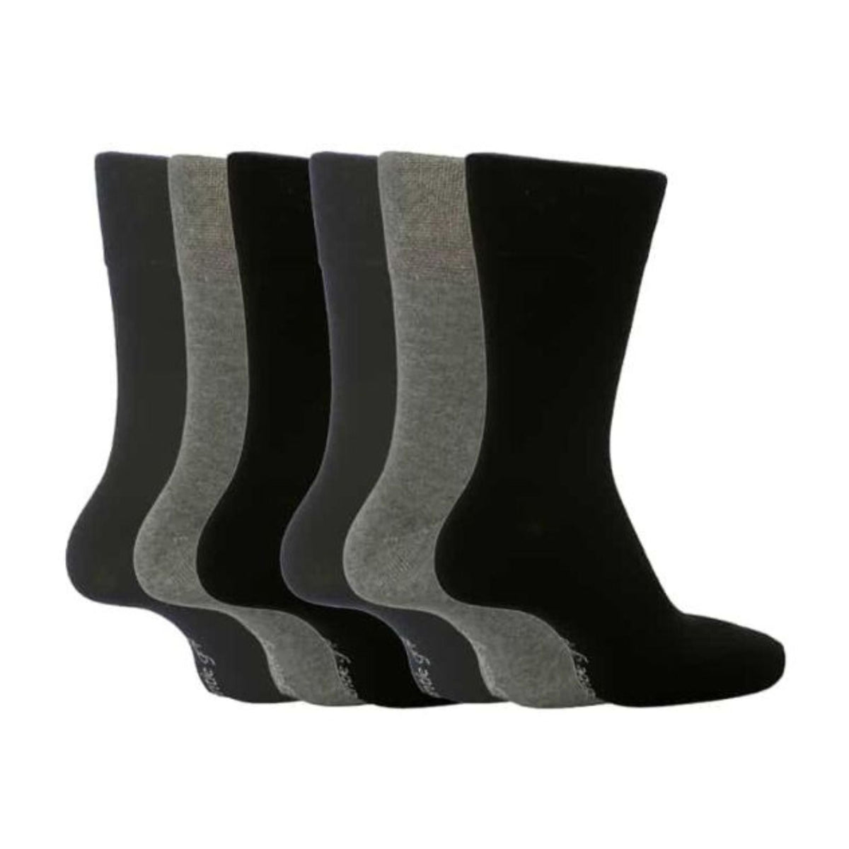 6 Pack Mens Loose Top Plain Coloured Cotton Socks