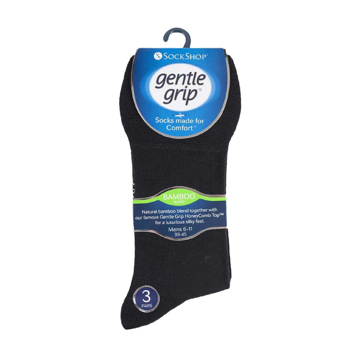 6 Pack Mens Non Elastic Loose Top Bamboo Socks