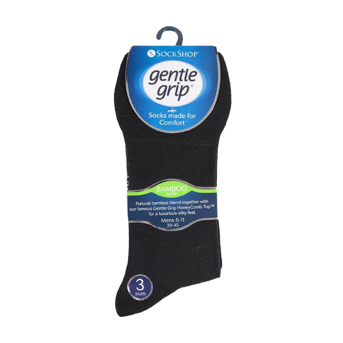 6 Pack Mens Non Elastic Loose Top Bamboo Socks