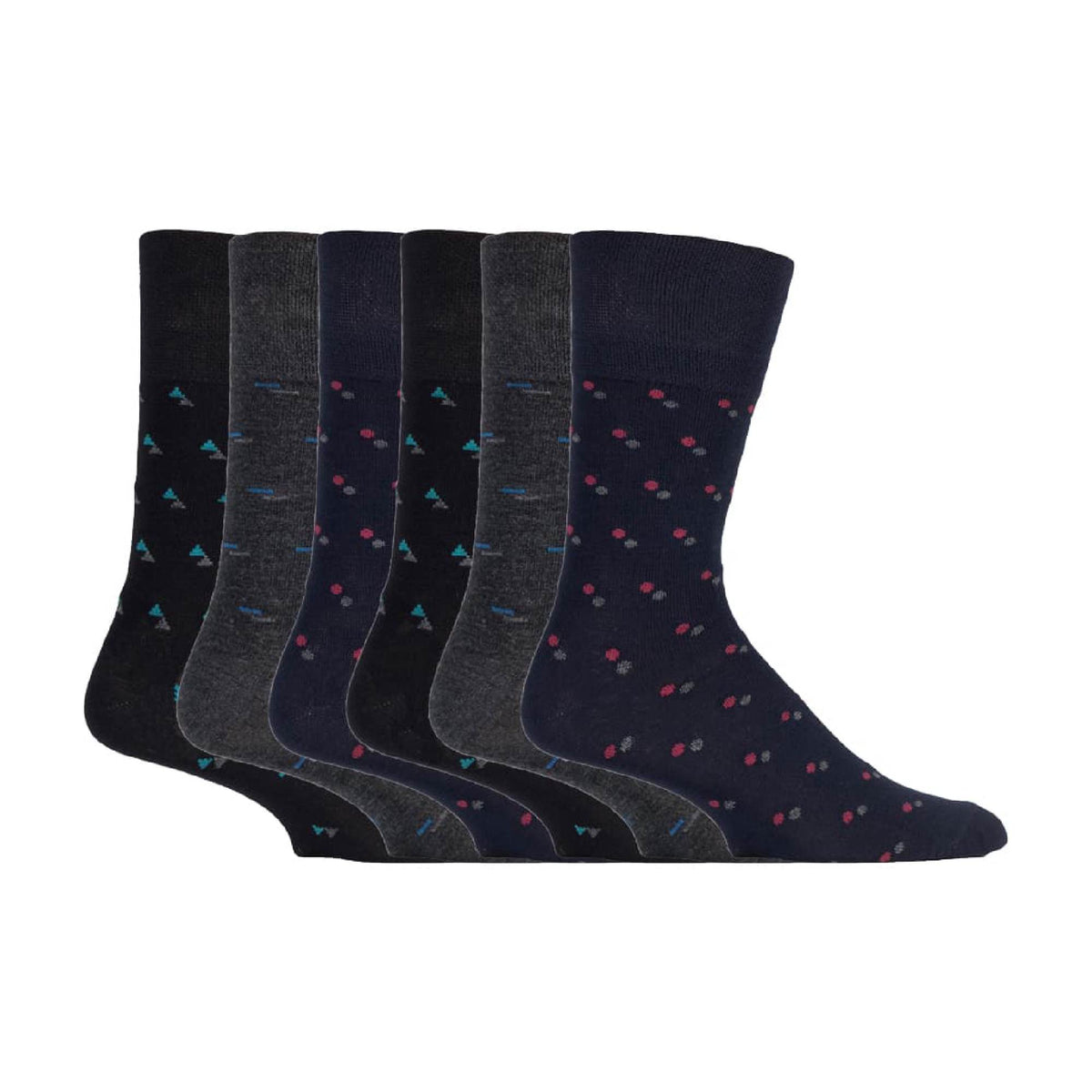 6 Pack Mens Non Elastic Loose Top Bamboo Socks