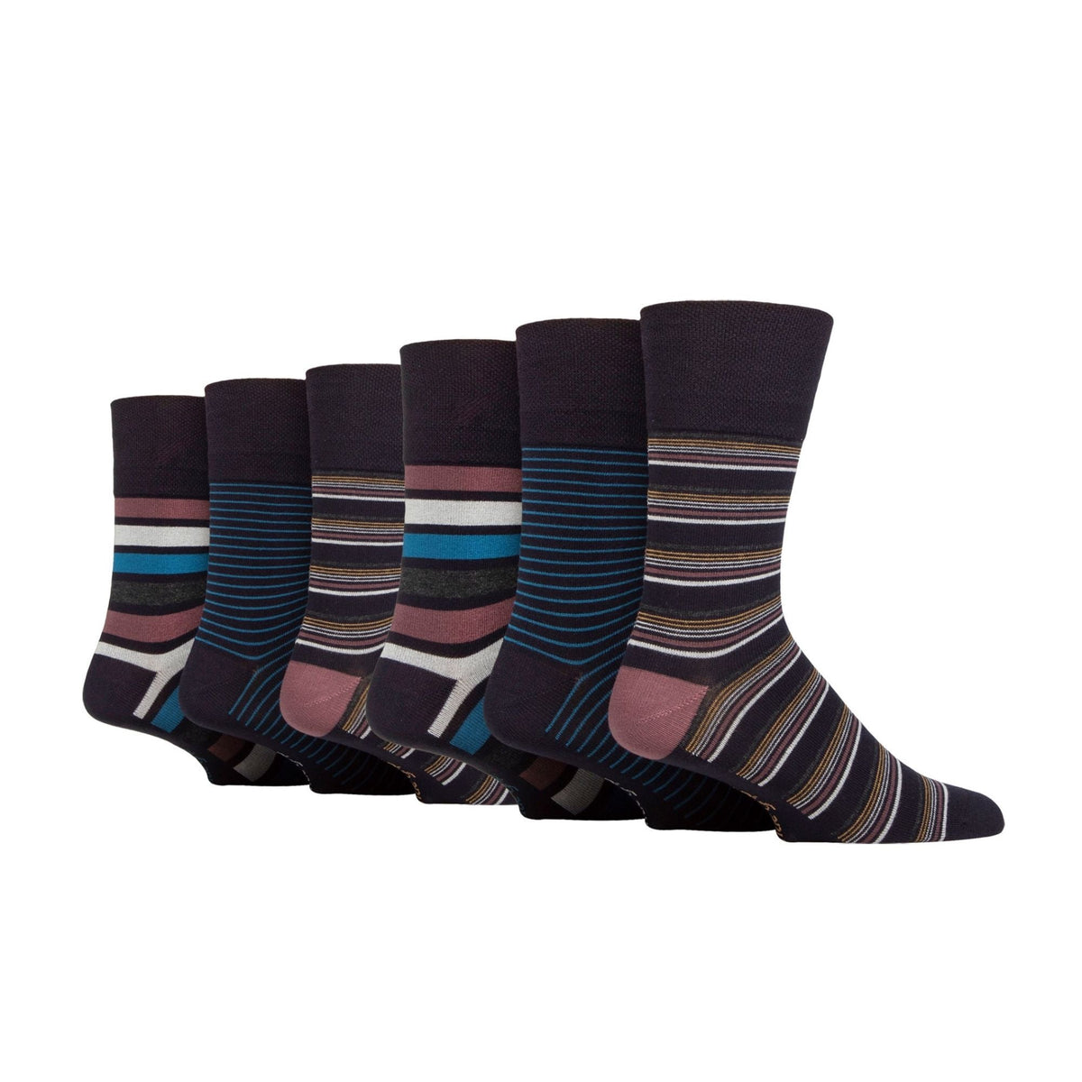 6 Pack Mens Non Elastic Loose Top Bamboo Socks
