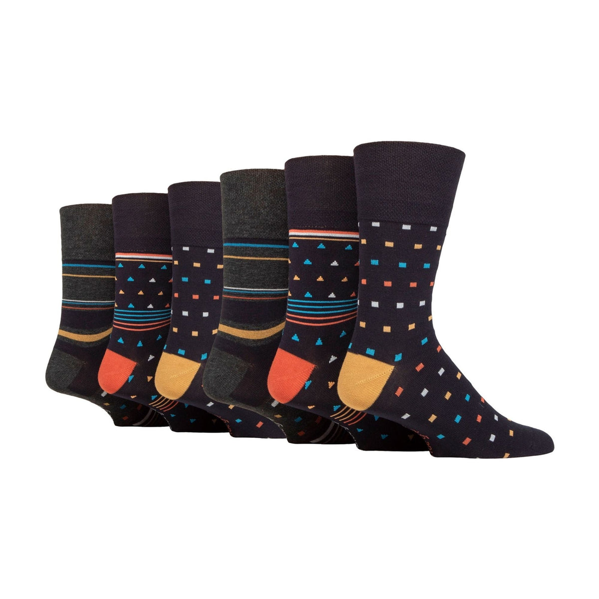6 Pack Mens Non Elastic Loose Top Bamboo Socks