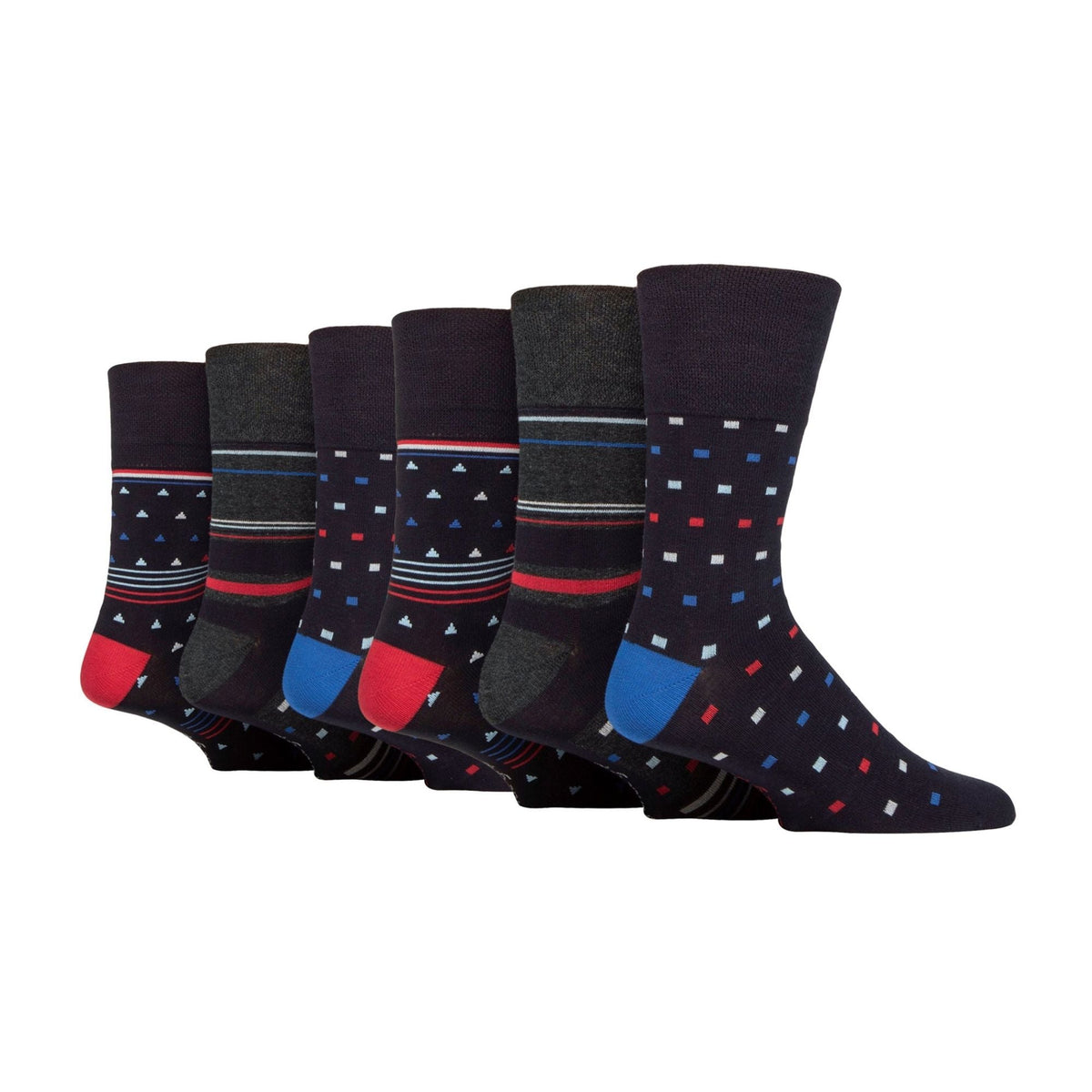 6 Pack Mens Non Elastic Loose Top Bamboo Socks