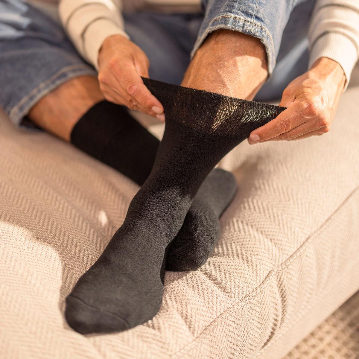 Mens Non-binding Thermal HoneyComb Top Socks