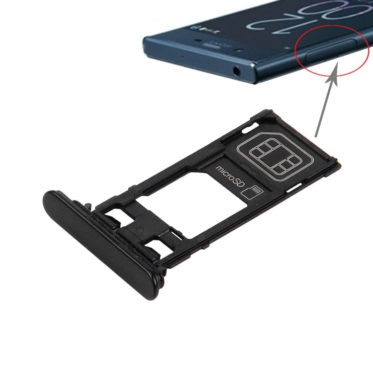 SIM Card Tray + Micro SD Card Tray for Sony Xperia XZ (Single SIM Version), For Xperia XZ Single SIM Black, For XZ Single SIM