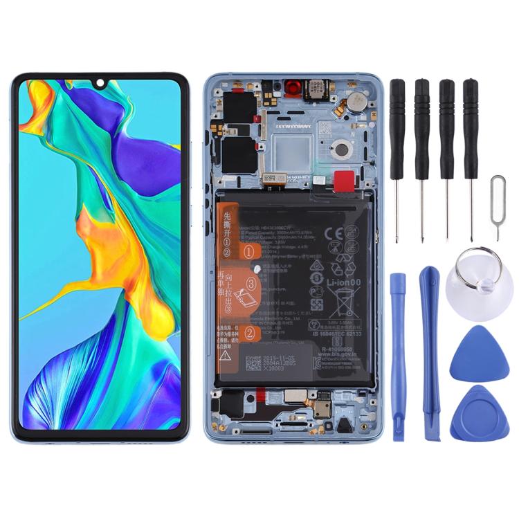 LCD Screen and Digitizer Full Assembly with Frame for Huawei P30, For Huawei P30(Breathing Crystal), For P30