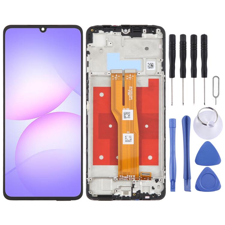 For Samsung Galaxy A07 4G Original LCD Screen Digitizer Full Assembly with Frame